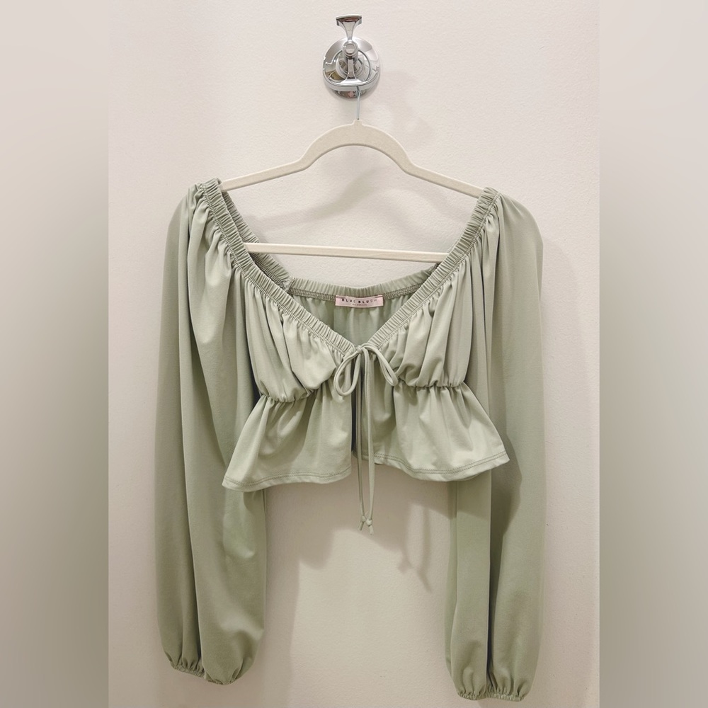 delicate olive green top